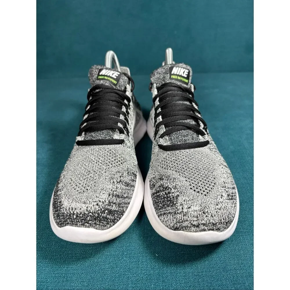 Nike Free RN Flyknit Gray White Running Shoes Women’s Size 7 Lightweight Sneaker